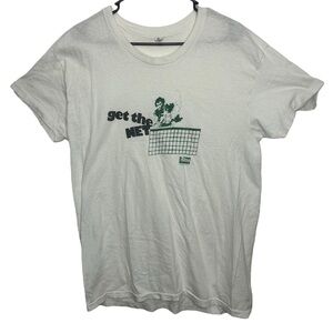 Vintage 70s Single Stitch Get The Net AETNA tennis shirt